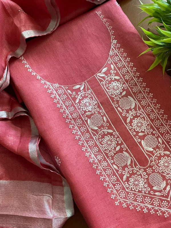 Premium Quality Bhagalpuri Cotton Salwar Suit with Resham Work