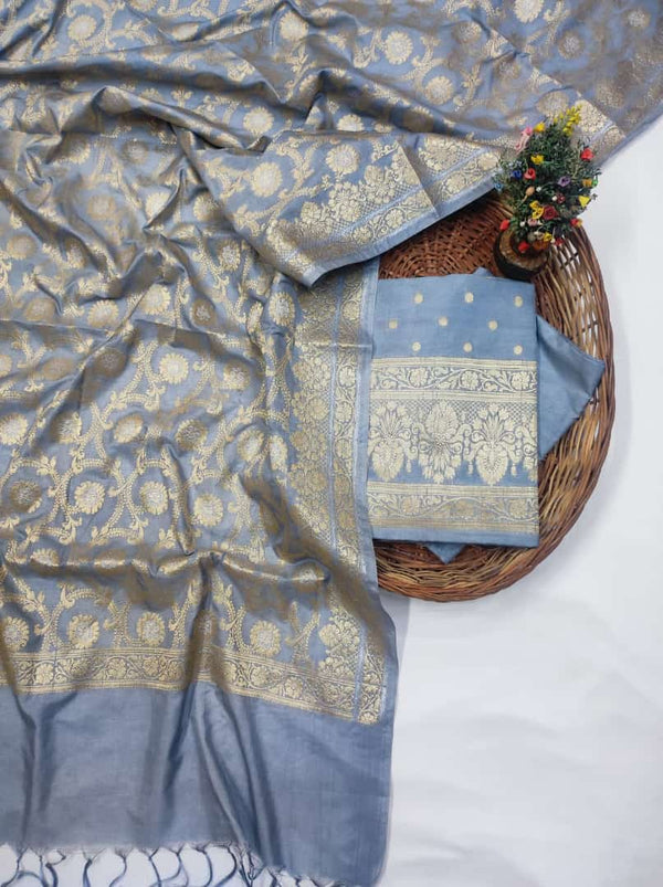 Banarasi Pure Katan Silk Unstitched Salwar Suit