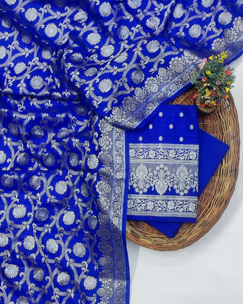 Banarasi Pure Katan Silk Unstitched Salwar Suit